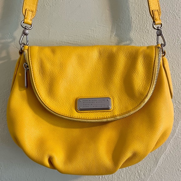 Marc By Marc Jacobs Handbags - MARC BY MARC JACOBS yellow peddled leather Natasha Classic Q crossbody hobo bag
